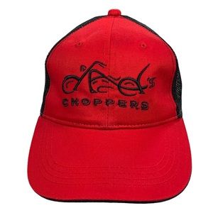 Vintage Dad’s Choppers Black & Red Motorcycle Adjustable Snapback Trucker Hat